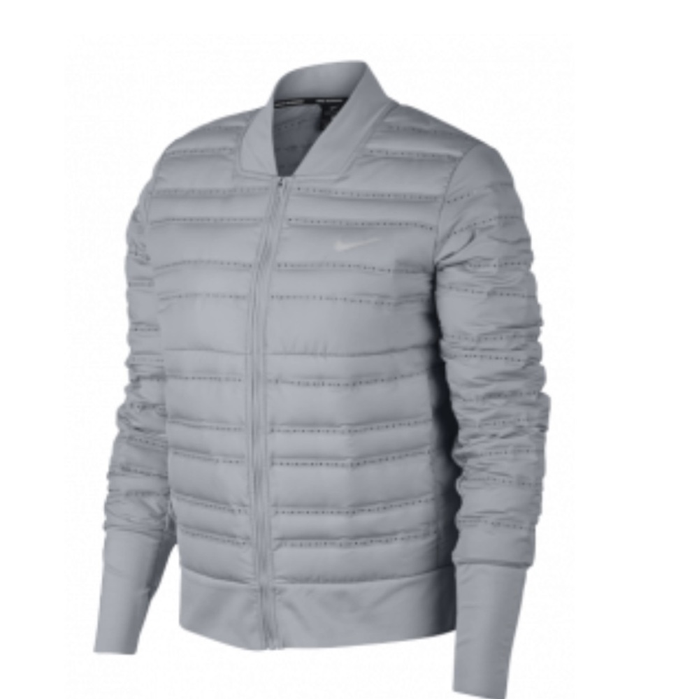 Nike Aeroloft Full Zip Long Sleeve Down Running Jacket Grey Womens Small